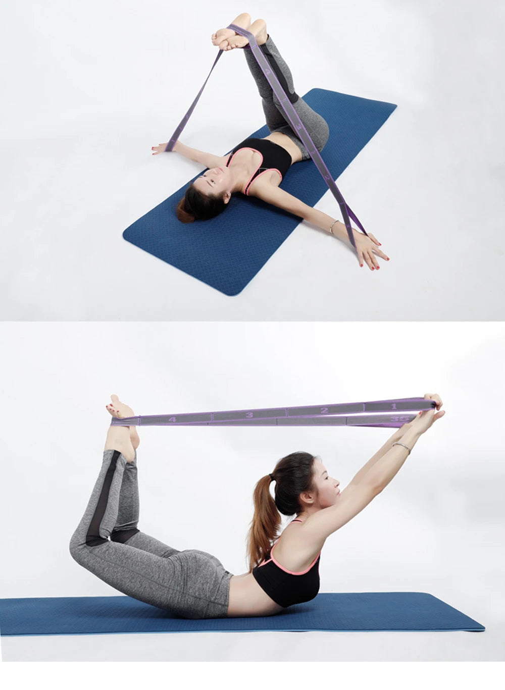 Multi-Section Elastic Yoga Resistance Bands Adult Child Dance Training/Gym Home Pilates Exercise Pull Strap Belt Fitness Sport