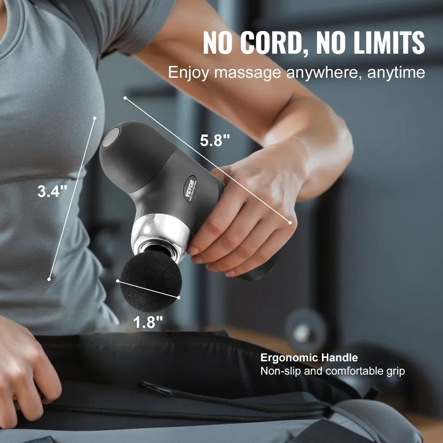Massage Gun Deep Tissue Percussion Muscle Massager for Athletes/with 4 Speed Levels 4 Massage s 7.4V 2500mAh Batteries