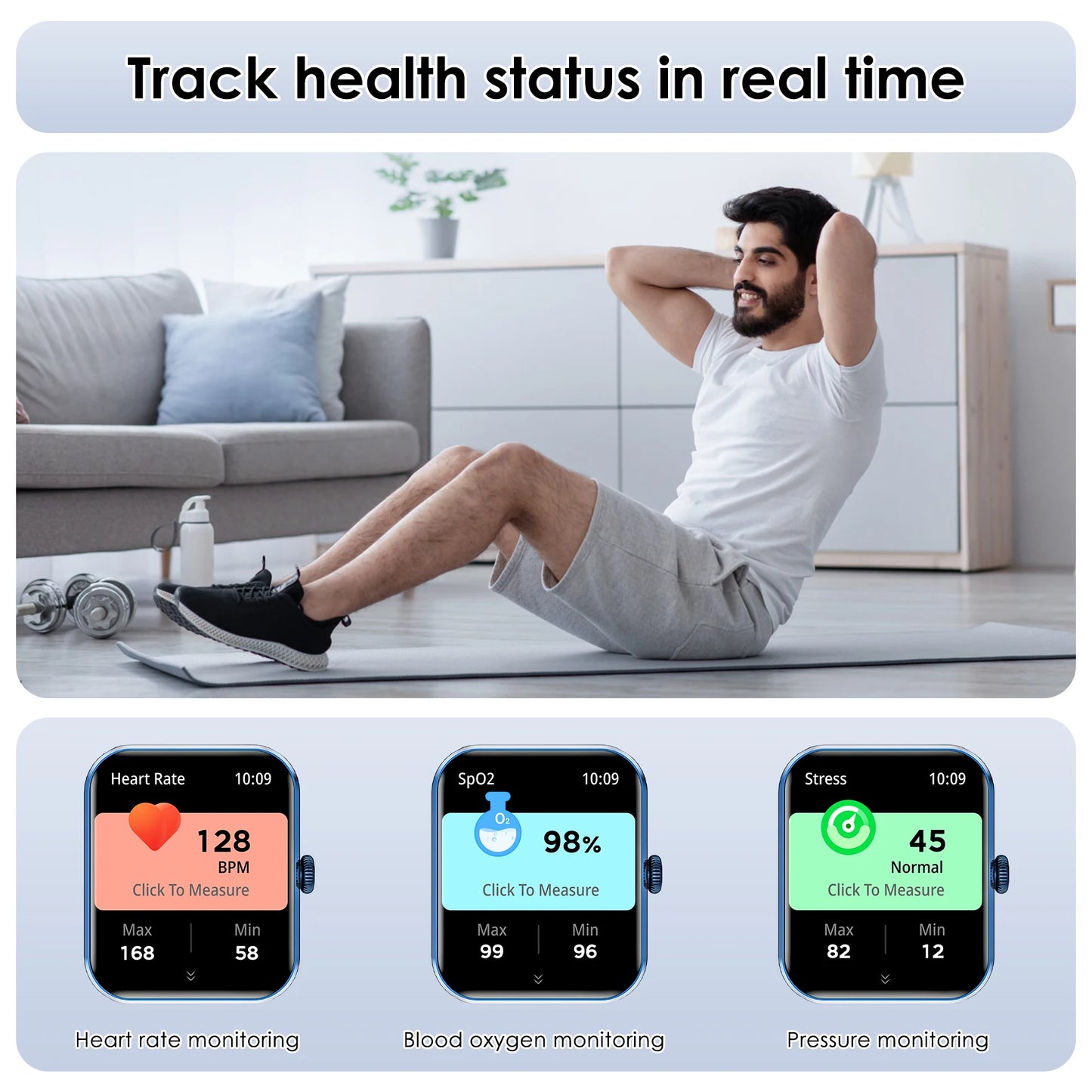 Blackview 1.85” Full Touch HD Smartwatch Bluetooth Calling Smart Watch/Voice Assistant with 100+ Sports Fitness Tracking