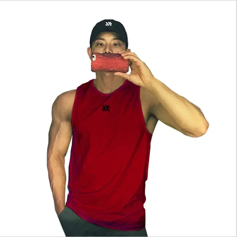 Mens fitness gyms Tank top men Fitness sleeveless shirt Male mesh breathable/Sports vest Undershirt Gyms Running vest men