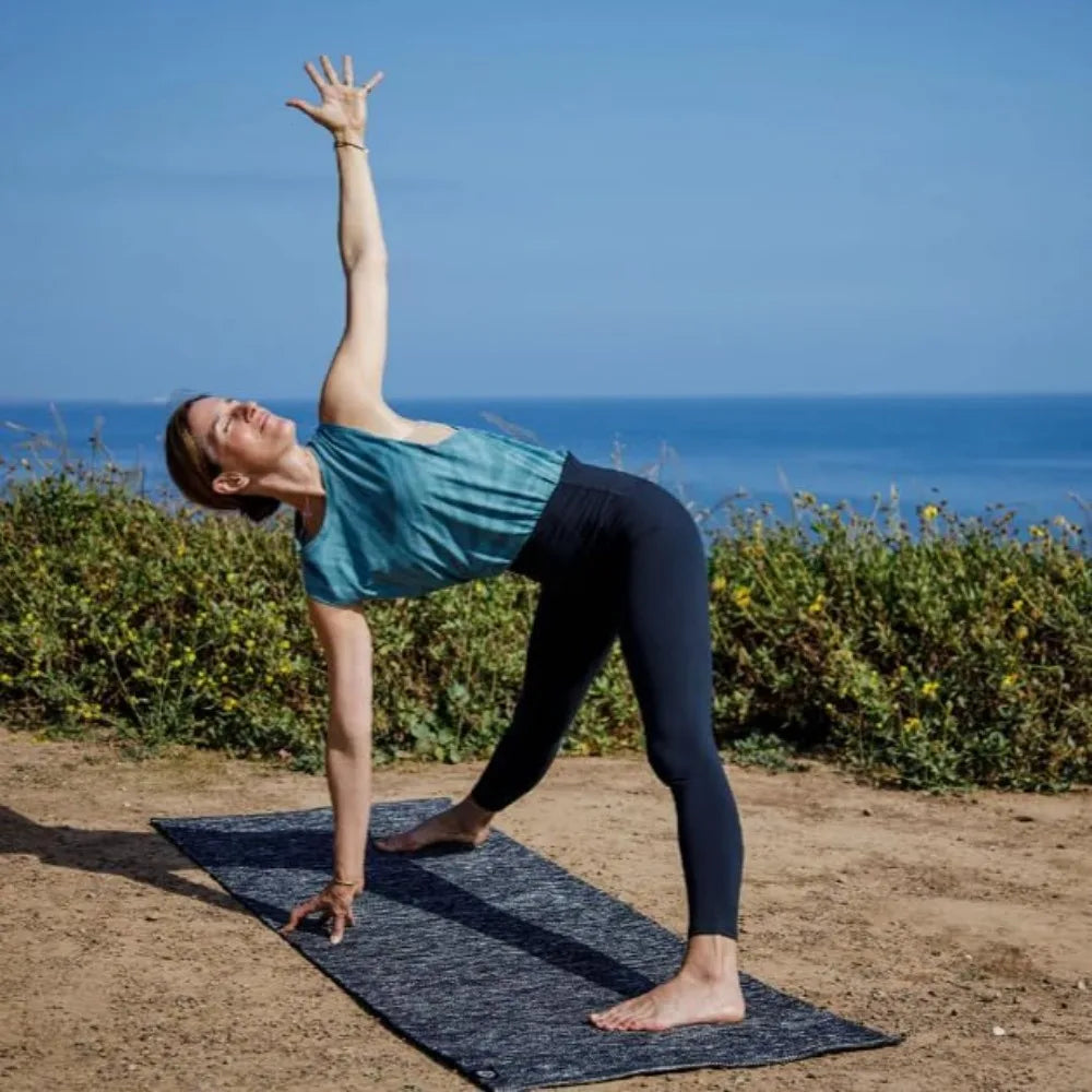 Foldable and Machine Washable Outdoor Yoga and Meditation Rug/Manduka Shala, Natural Cotton, Handcrafted, 71 x 26