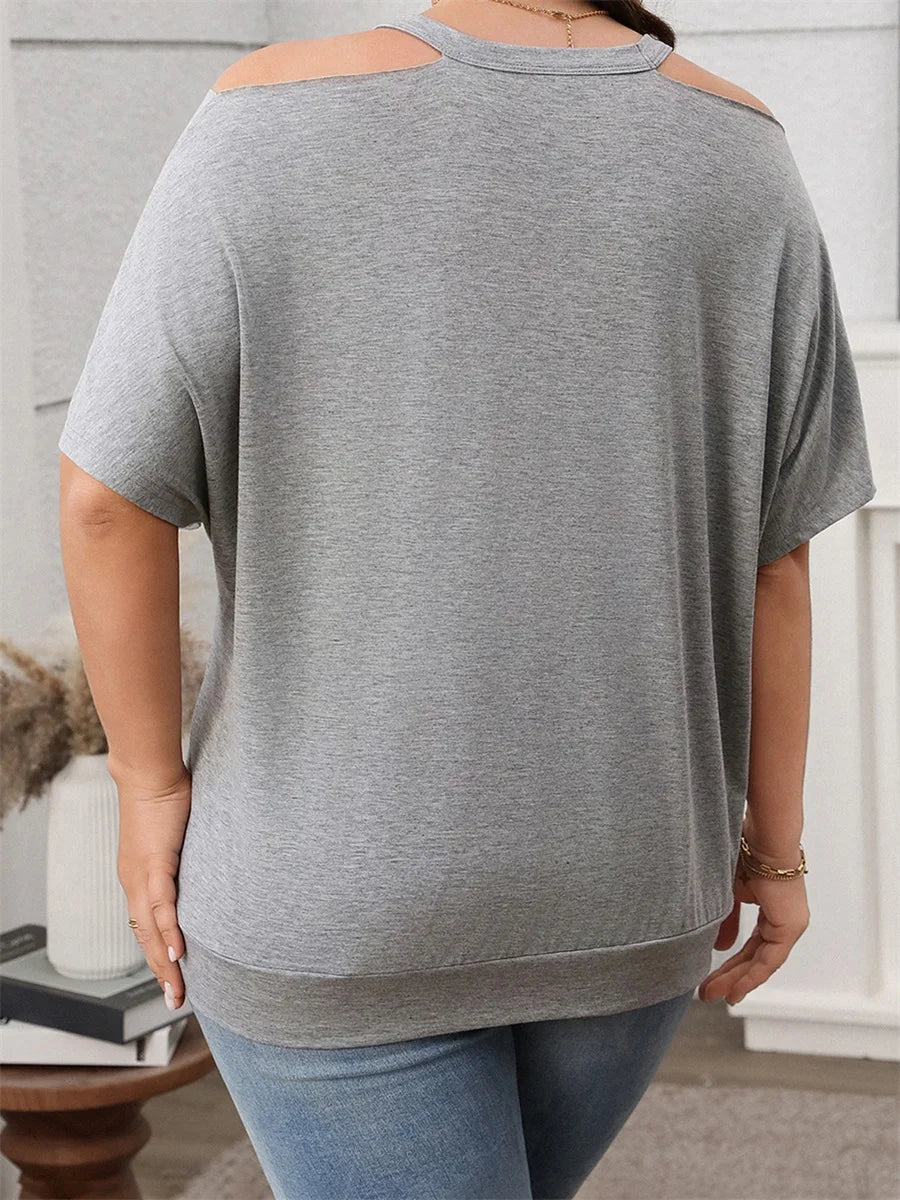 Women s Plus Size Floral Print Off Shoulder Ruffle/Sleeve Blouse Casual Loose Fit Top for Spring Summer