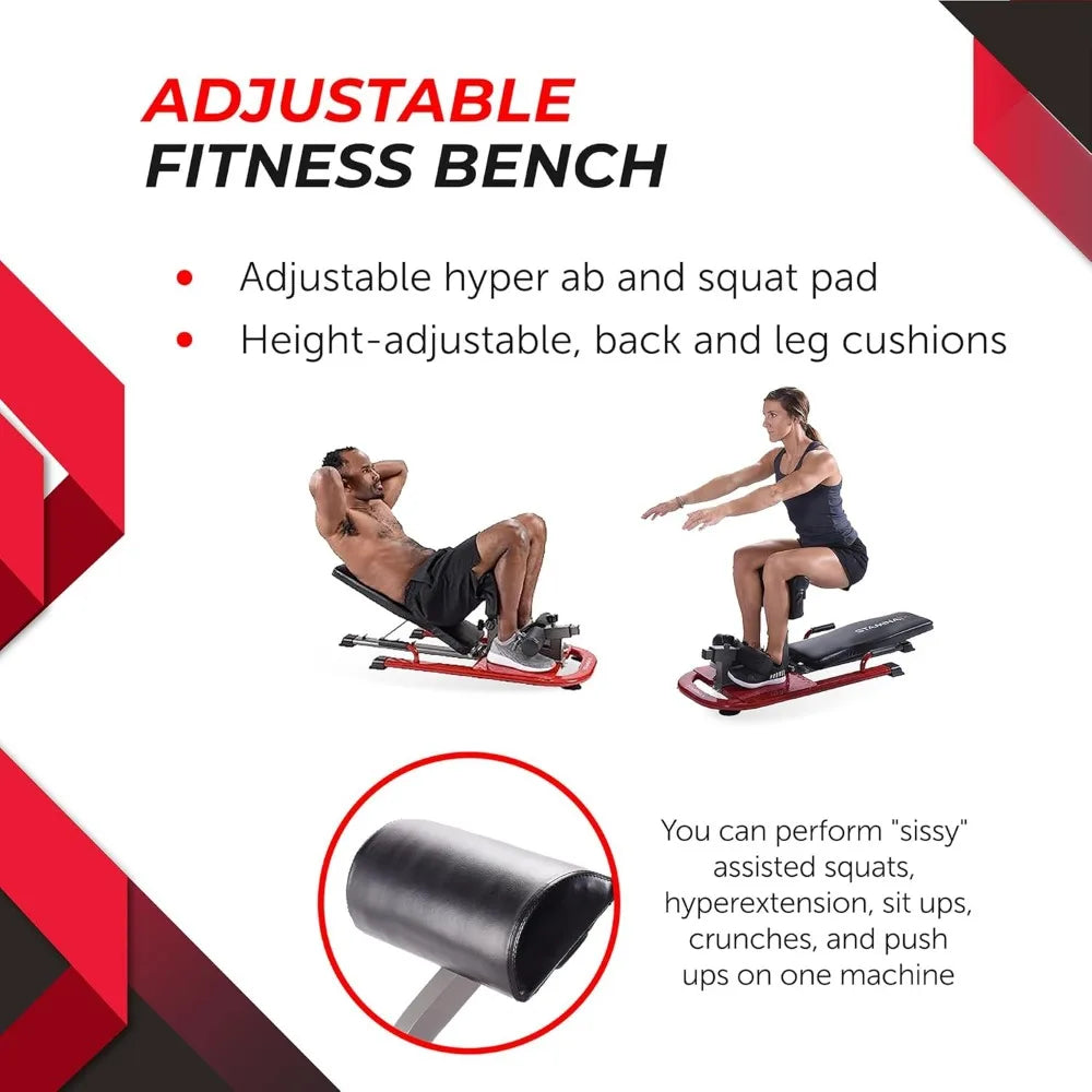 X 4-in-1 Fitness Bench Adjustable Weight and Foldable Exercise Bench/Roman Chair with Smart Workout App Up to 250 lbs Weight Limit