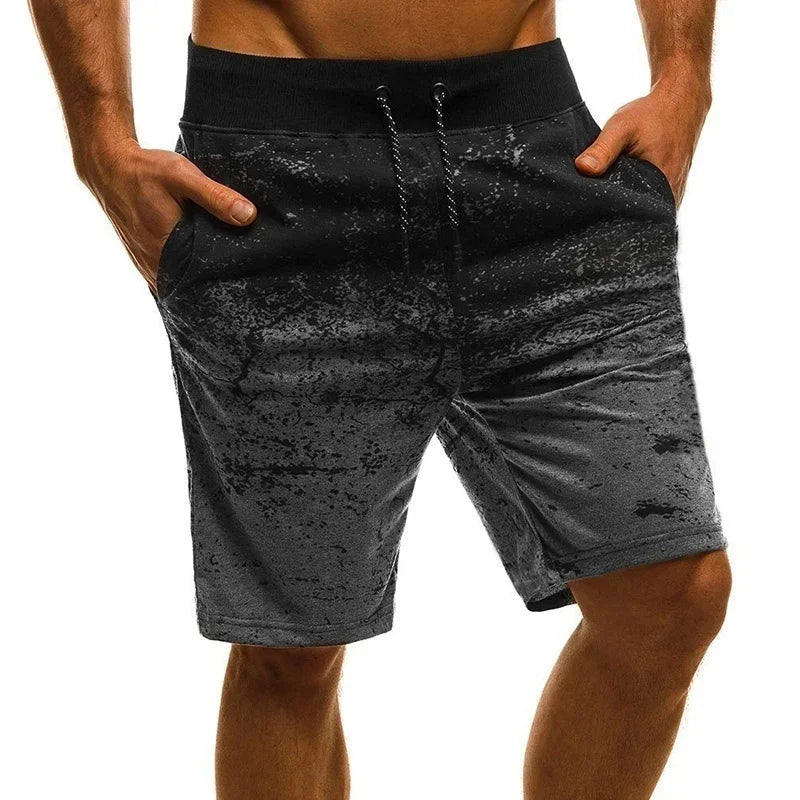 Fashion Men Casual Shorts Fashion Printed Joggers Shorts/Summer Drawstring Slim Workout Shorts Outside