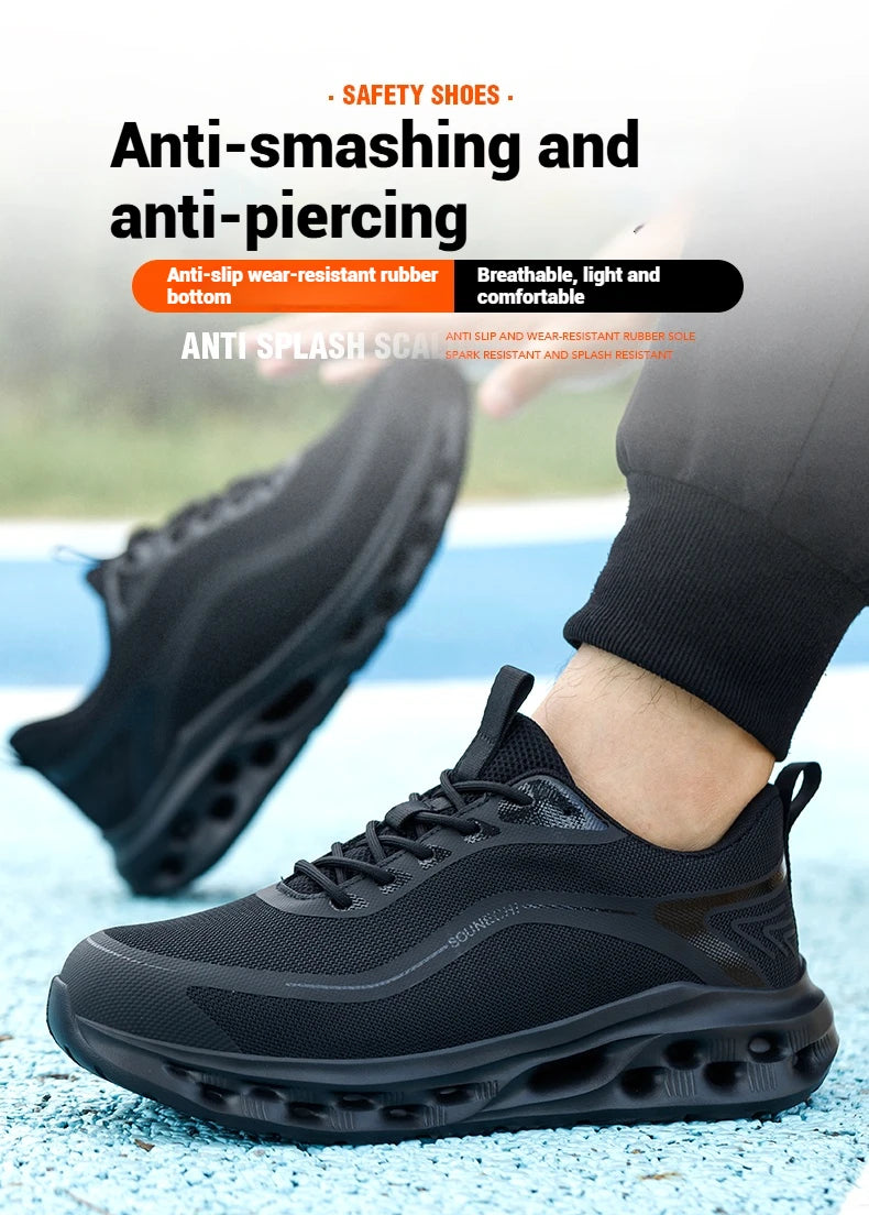 Men's Safety Shoes Anti-Impact Anti-Piercing Lightweight Work Shoes/Lightweight Breathable Sporty Design for Outdoor Work Shoes