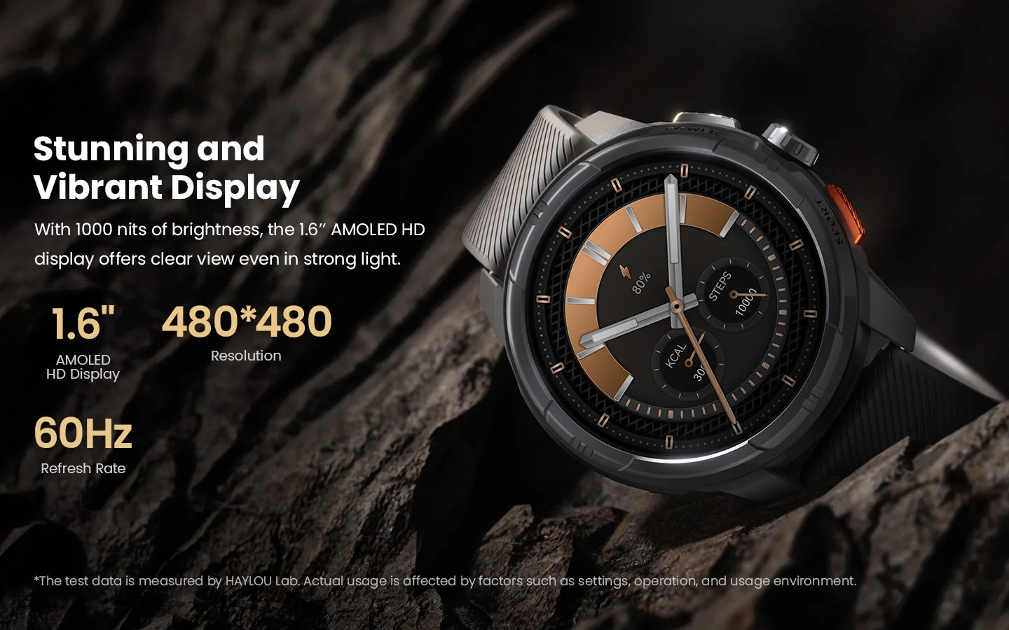 HAYLOU Solar Ultra GPS Smart Watch 1.6” AMOLED Display 60Hz Refresh Rate/Bluetooth Calls 5ATM Water Resistance Sports Smartwatch