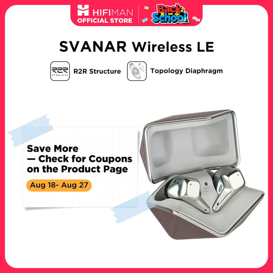 HIFIMAN SVANAR Wireless LE Noise Cancelling Bluetooth/in-Ear Hi-Fi Earphones with Hymalaya DAC, Topology Diaphragm Driver, IPX5