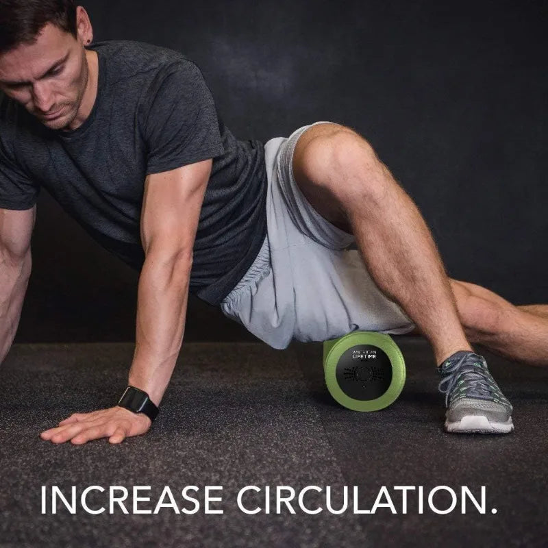 Vibrating Foam Roller, 17 Inch 4 Speed Rechargeable Electric High-Intensity Vibration/Deep Tissue Massage for Recovery Green