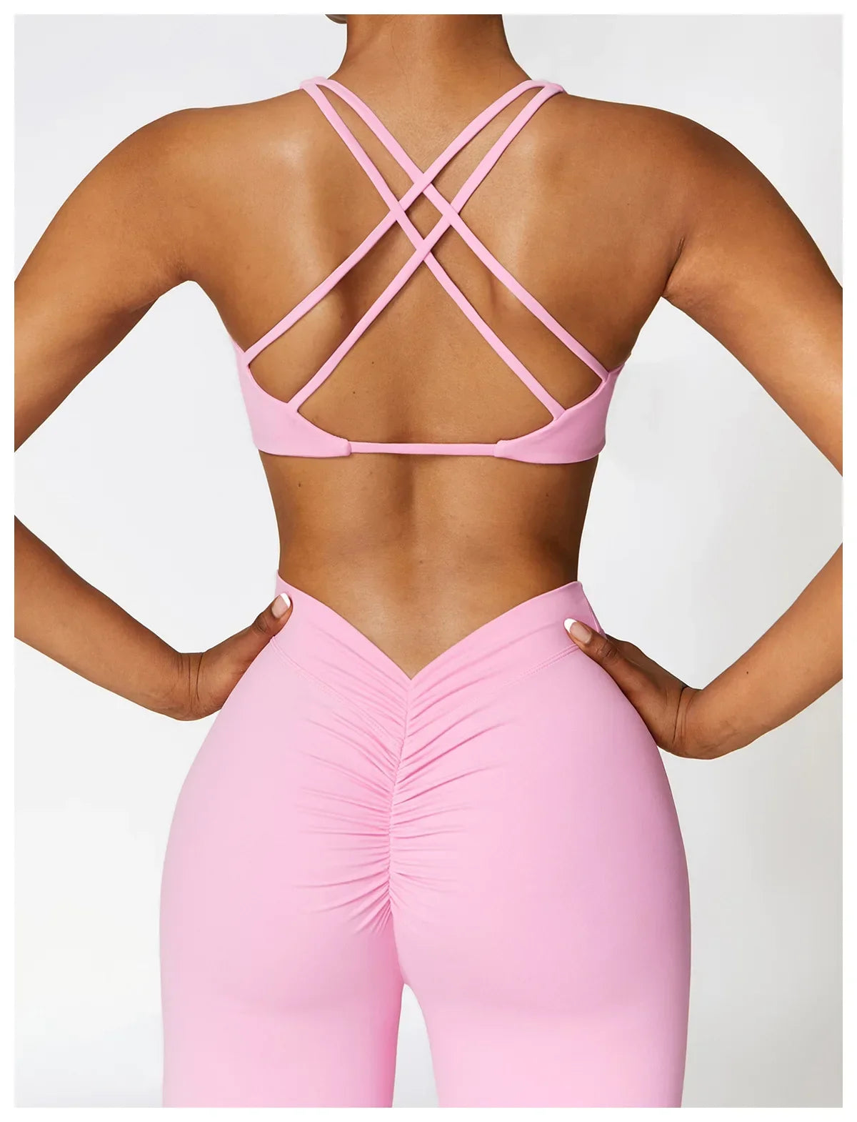 Push Up Gym Tops Women Pleated Design Sports Bra Women Beauty/Cross Back Yoga Bras Running Yoga Clothes Fitness Workout Bra