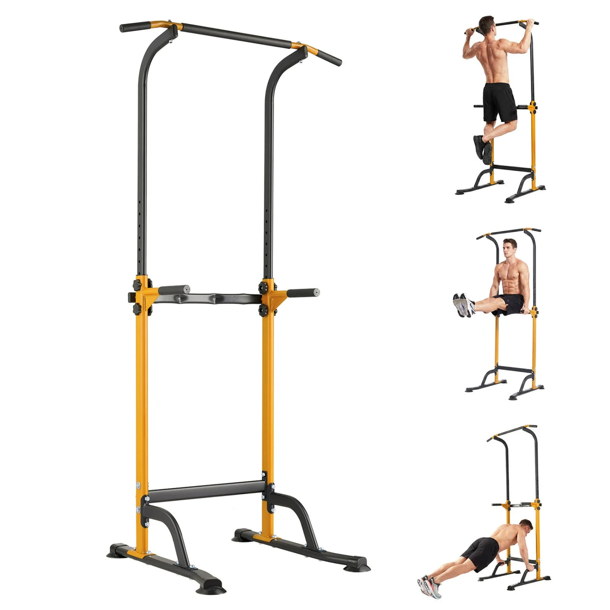 Power Tower Pull Up Dip Station – 10-Level Adjustable Height, 330LBS Capacity, Heavy Duty Steel Frame, Multi-Function Home Gym