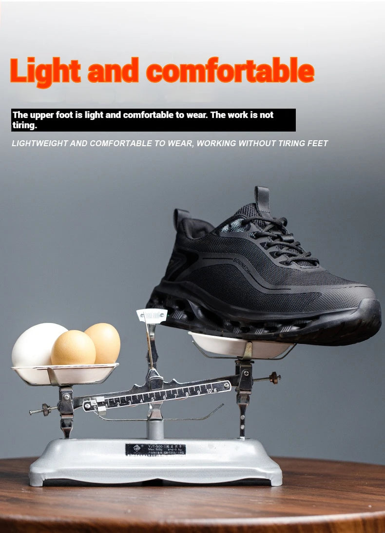 Men's Safety Shoes Anti-Impact Anti-Piercing Lightweight Work Shoes/Lightweight Breathable Sporty Design for Outdoor Work Shoes
