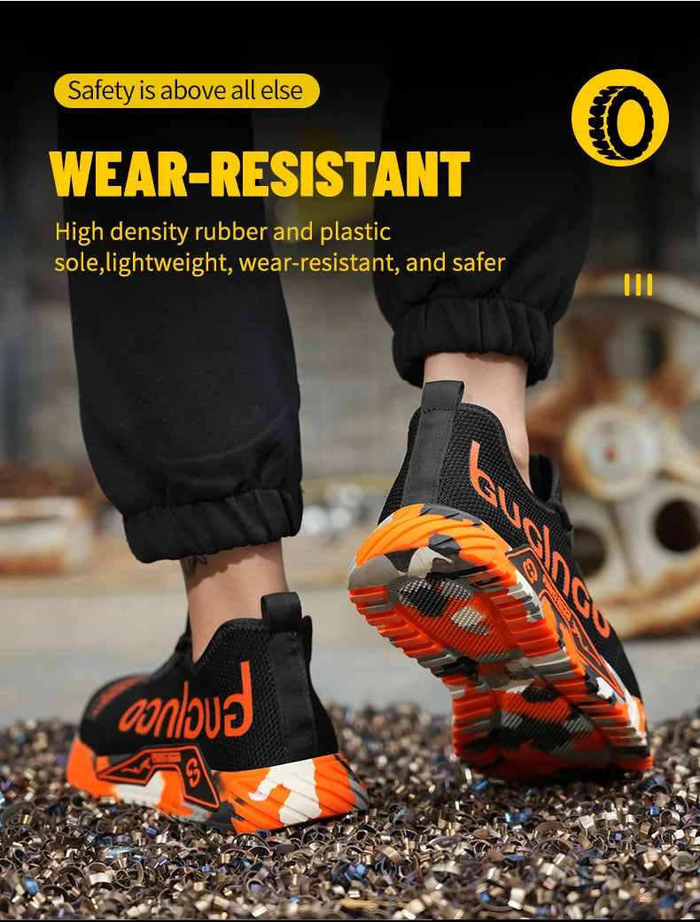 Soft-soled comfortable anti-smash and anti-puncture Safety Shoes Men Sneakers