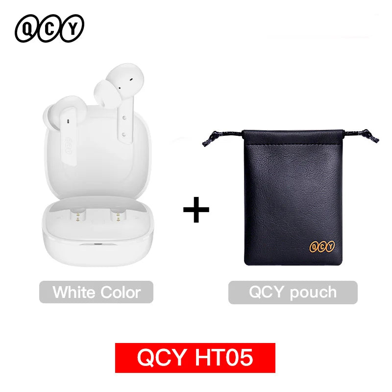 QCY HT05 ANC Wireless Earphones 40dB Active Noise Cancelling Bluetooth/5.2 Headphones 6 Mic ENC HD Call Headset TWS Earbuds