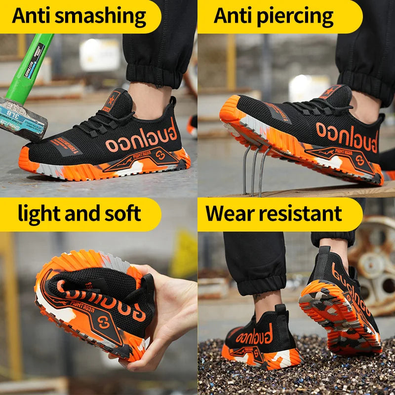 Soft-soled comfortable anti-smash and anti-puncture Safety Shoes Men Sneakers