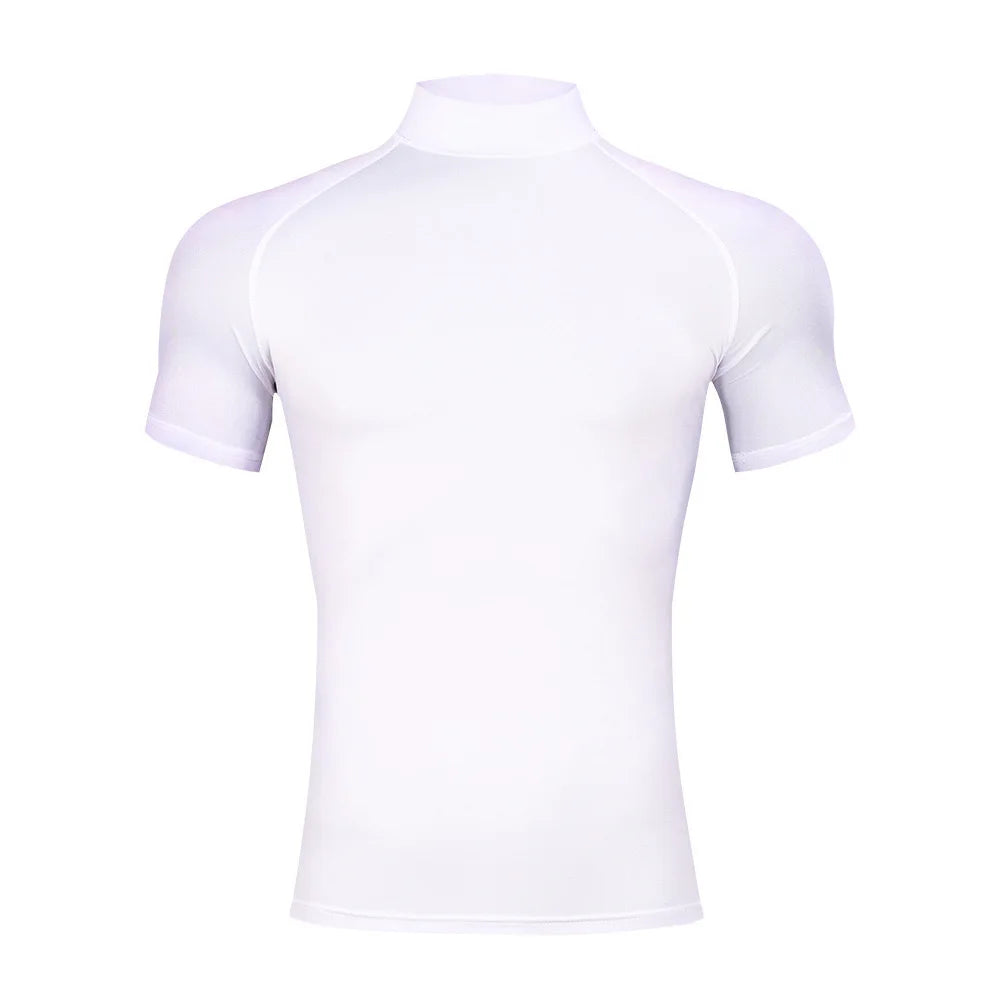 1pcs Men T-Shirts Running Shirt Boys Basketball Shirts/Men's Jersey Sportswear Jogging Quick Dry Mock Neck Fitness Tops