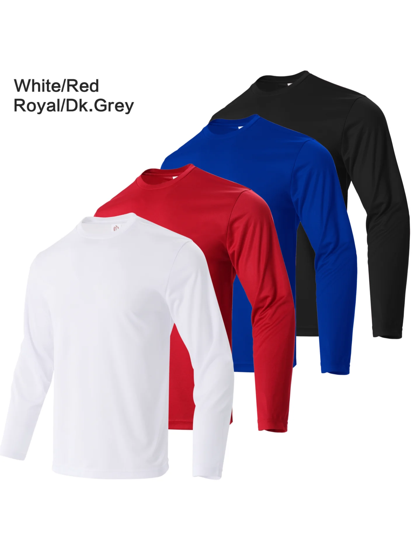 4-piece men's quick drying sports T-shirt men's fashionable casual/breathable long sleeved running and fitness clothing