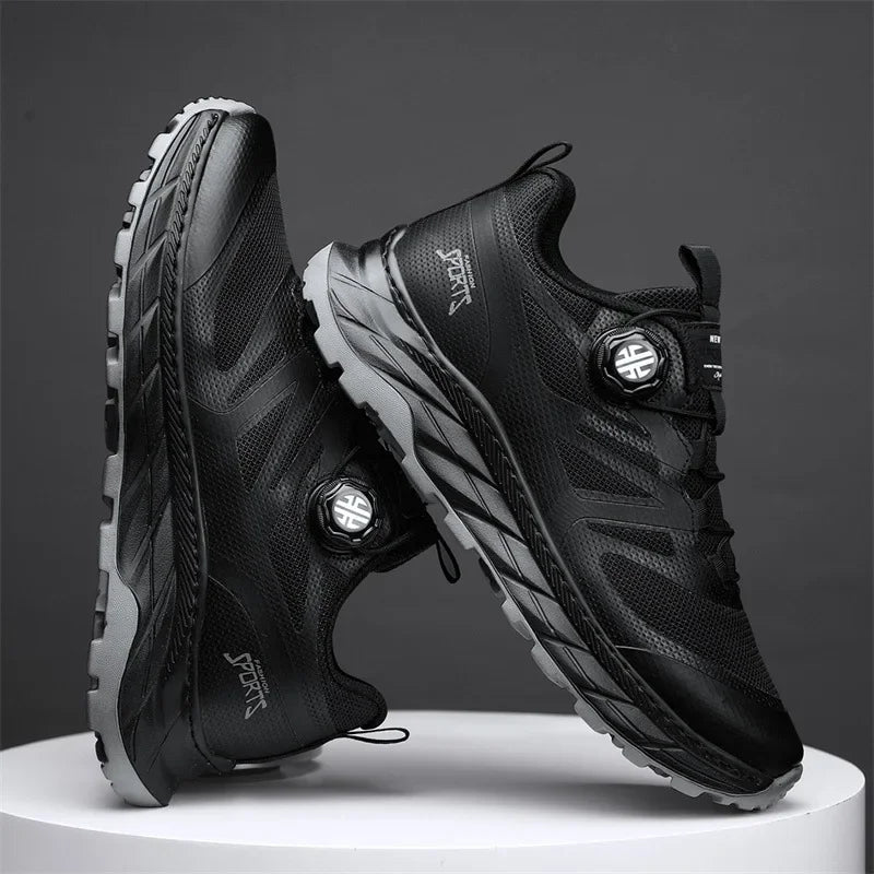 Spring Summer Thin Automatic Buckle Trail Running Shoes Casual/Function Hiking Breathable Outdoor Sports Trendy Footwear