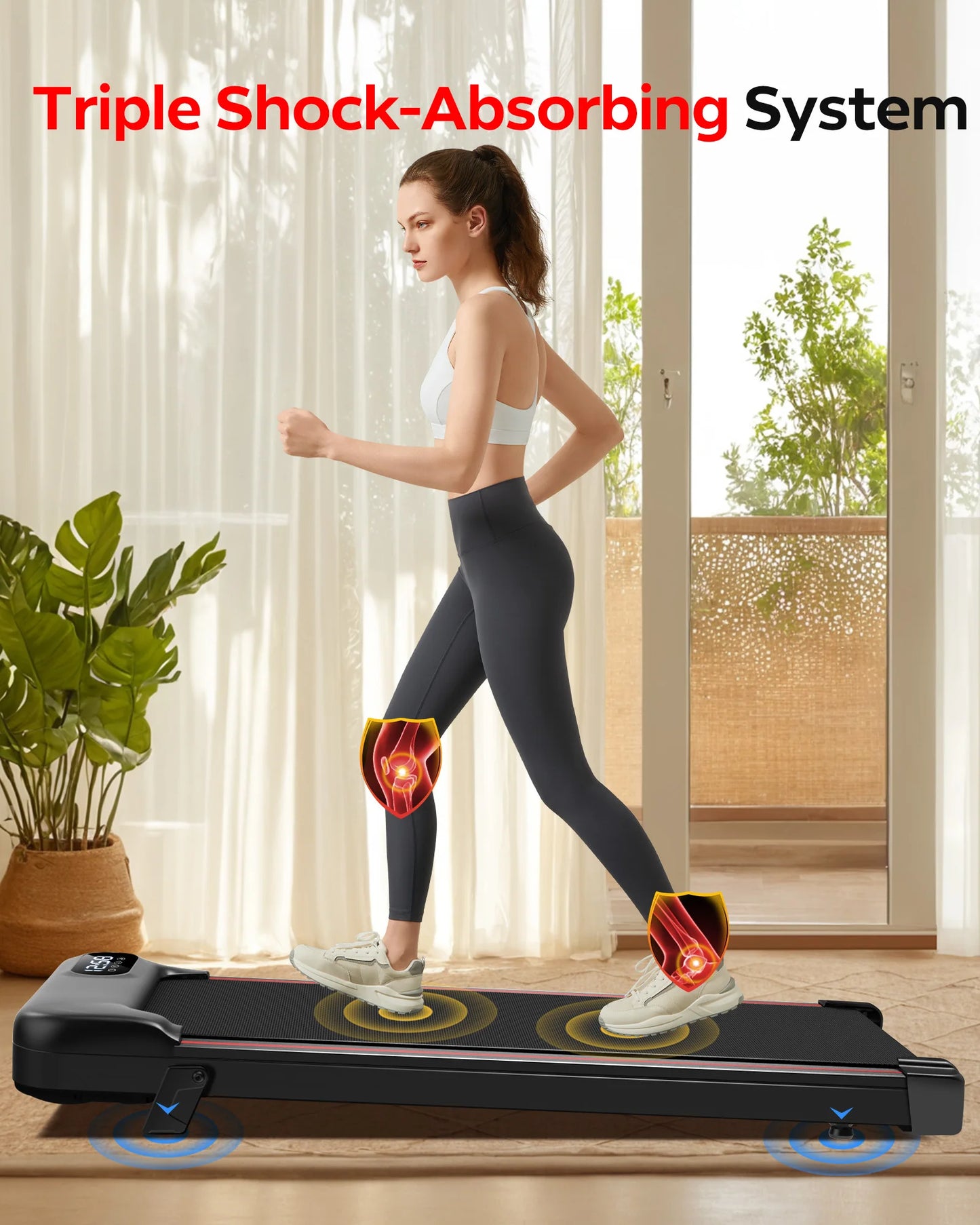 2.5 HP Incline Under-Desk Treadmill/Triple Knee Protection with App and Remote Controls