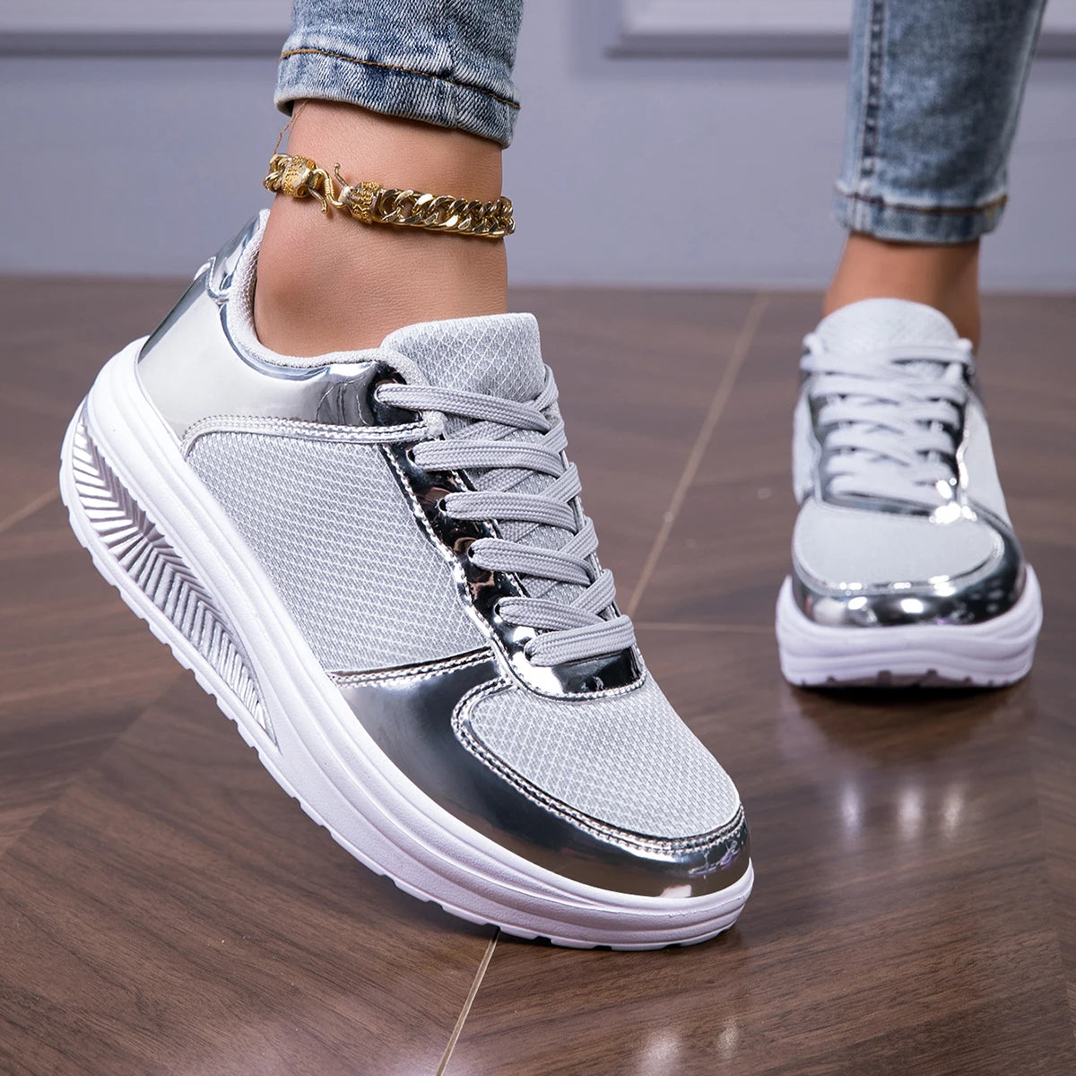 Sneakers For Women Fashion Glitter Girls Women's Casual Shoes/Tennis Shoes For Women Lightweight Walking Shoes