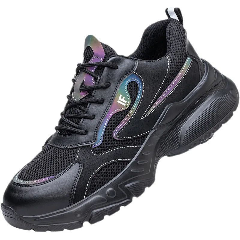 Men's Safety Shoes Working Protective Shoes Steel Toe Anti Smash/Anti Piercing Work Shoes Men Knit Sports Running Sneakers