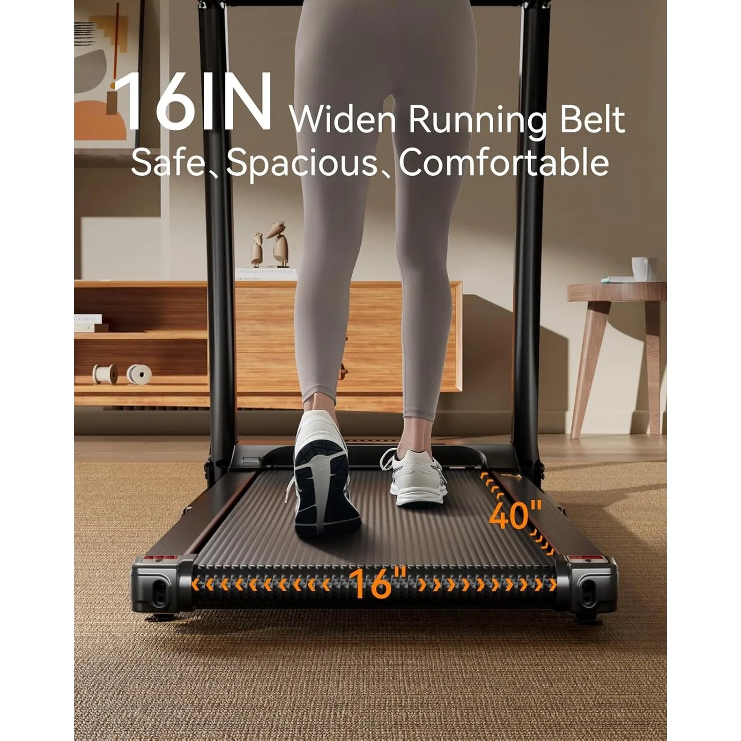 Treadmill for Home, 3.0 HP Treadmill with Incline/Heart Rate Sensors Digital Display for Walking Running and Indoor Fitness