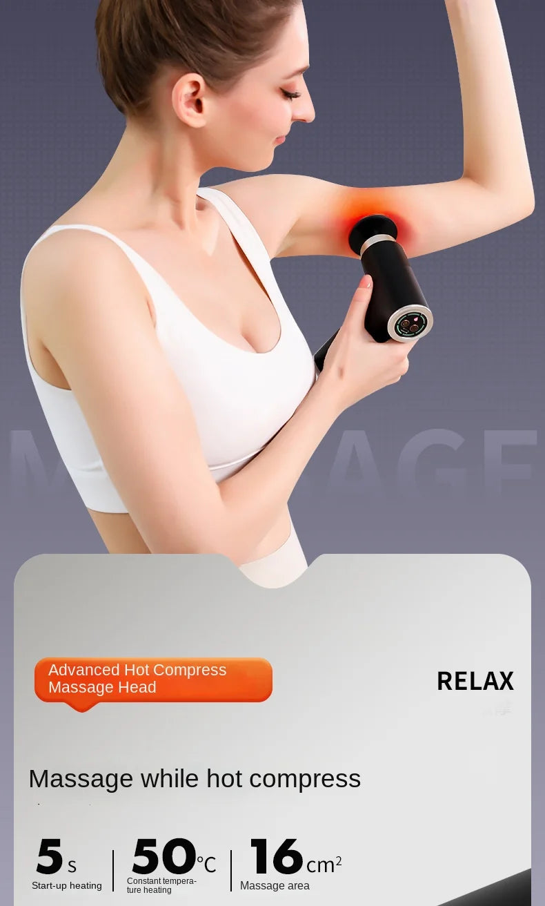 New Electric Powerful Percussive Mini Hot and Cold Massage Gun/Muscle Relaxation Home Portable Gym Use Fascial Massager Gun