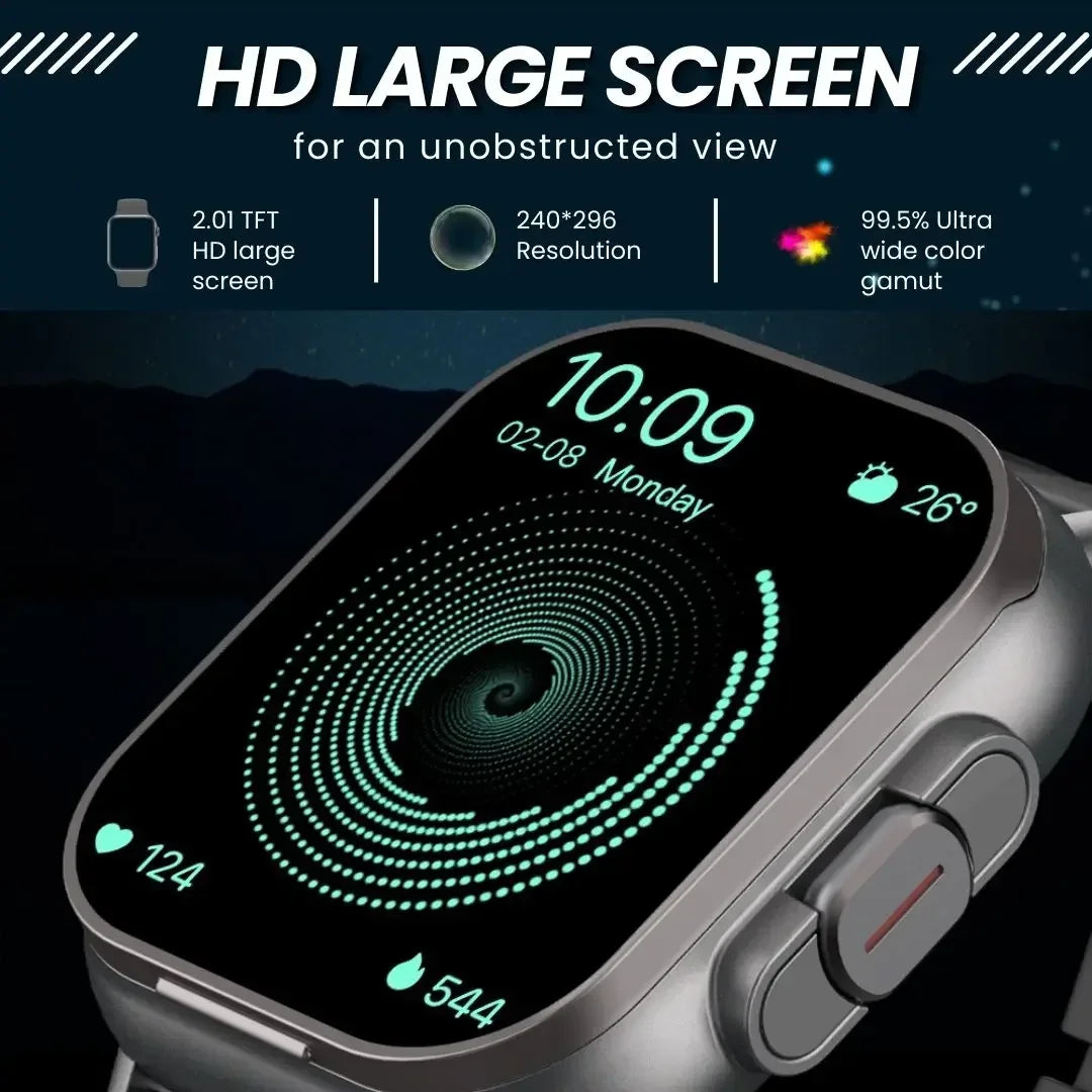 2025 D8 Smartwatch NFC Heart Rate Monitor Earbuds/Music Control Pedometer For iPhone Android