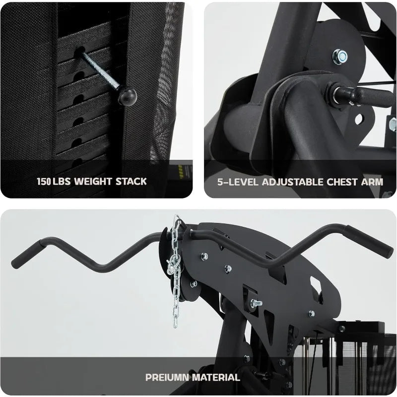 All-in-one Weight Machine for Home Gym Multifunction Workout Station/Equipment with 150LBS Weights Stack