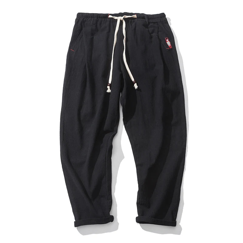 Cotton Joggers Men Solid Men's Harem Pants Summer Fitness/Casual Cropped Pants Men's Trousers Streetwear Slim Male Pants