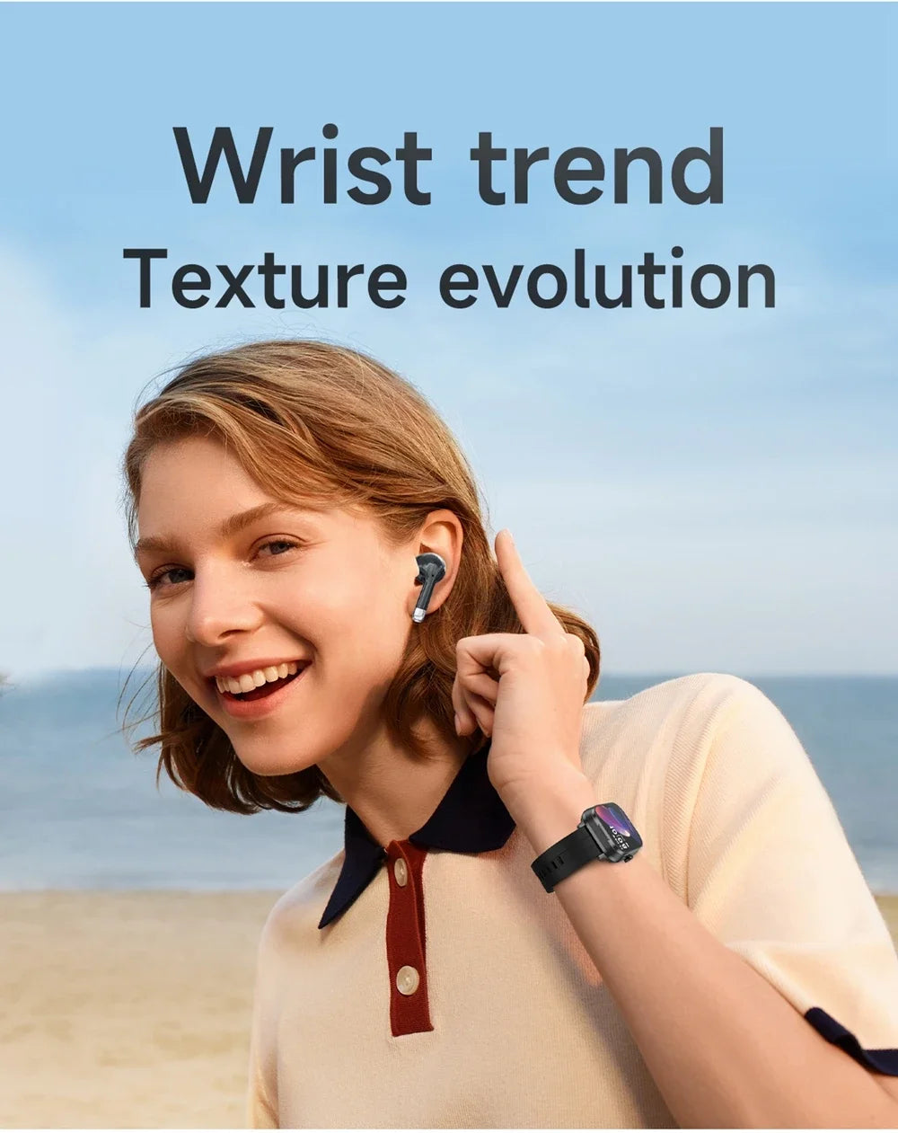 New 2-In-1 Smart Watch With Ear Buds For Men 2 Inch NFC Wireless Call/Fitness Music Control For Huawei Smartphone