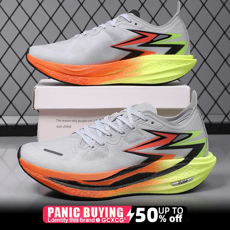 Running Shoes Carbon Board Marathon Men Sports Breathable/Lightweight Women's Comfortable Athletic Nonskid Sneakers 