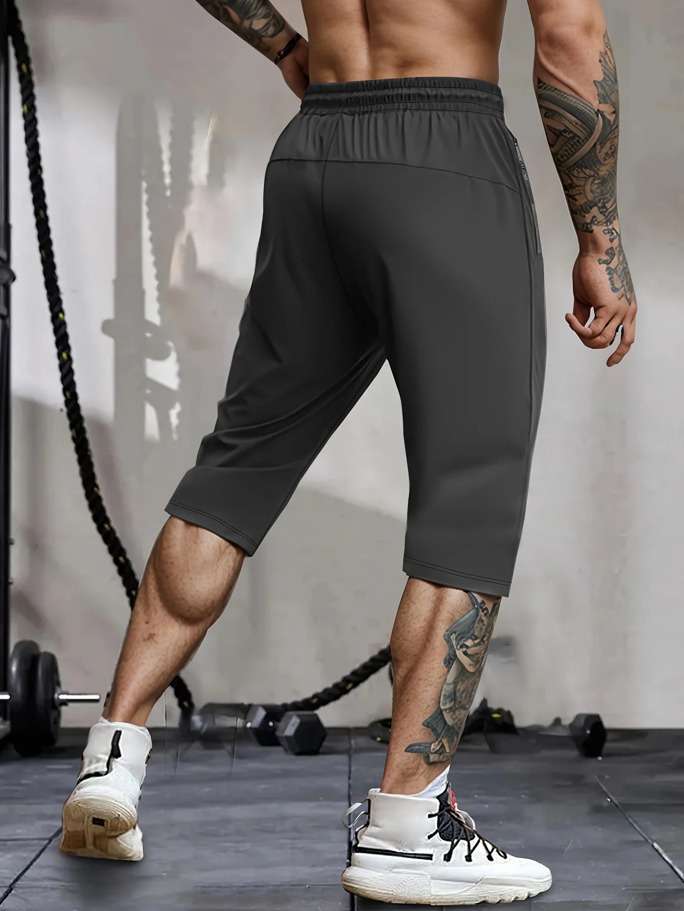 Men High Elasticity Summer Casual Shorts Drawstring Pockets/Breathable Nylon Lightweight Stretchy Athletic Wear