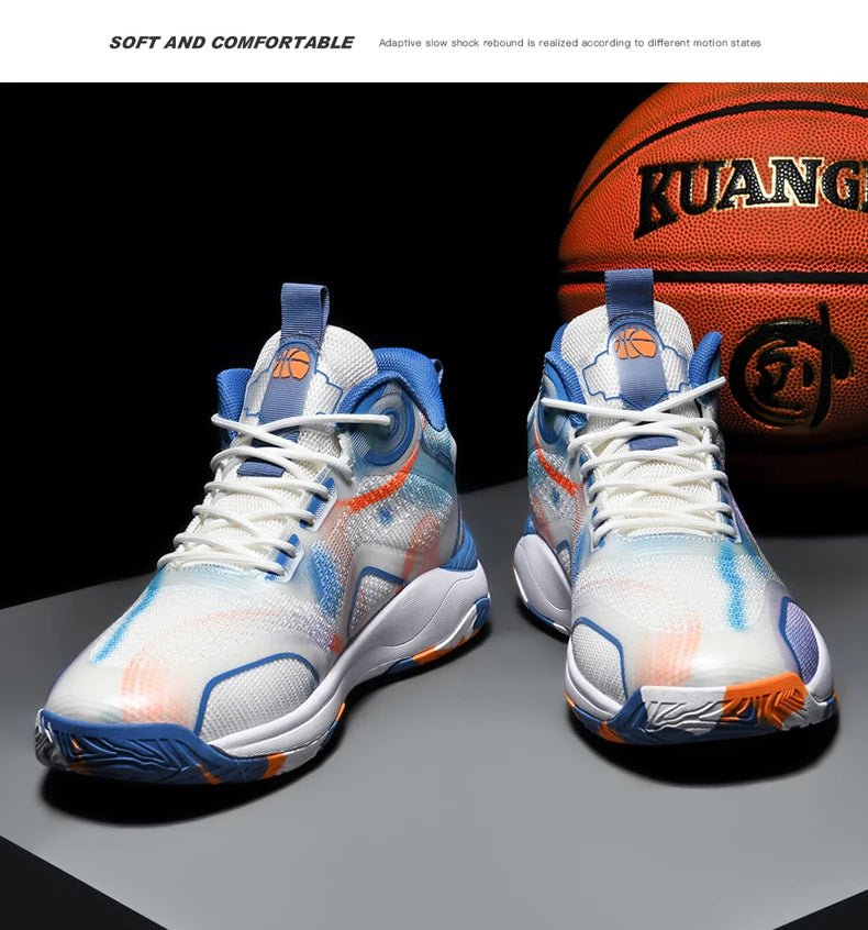 Men's Basketball Shoes Mid Basketball Sneakers/Non-Slip Outdoor Cushioning Workout Shoes