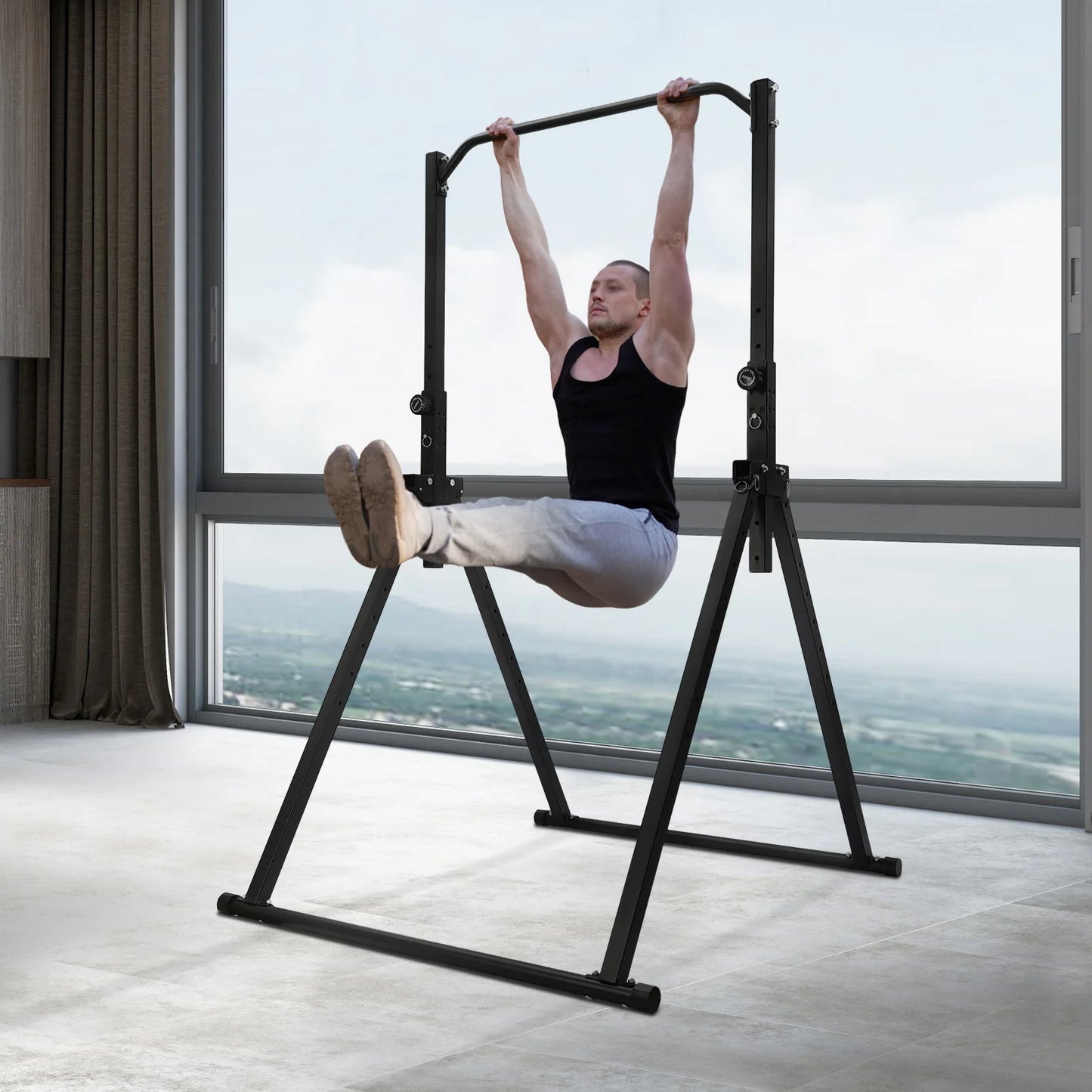 Power Tower Pull Up Bar Dip Station Assistive Trainer for Home Gym/Strength Training Workout Equipment 440lb