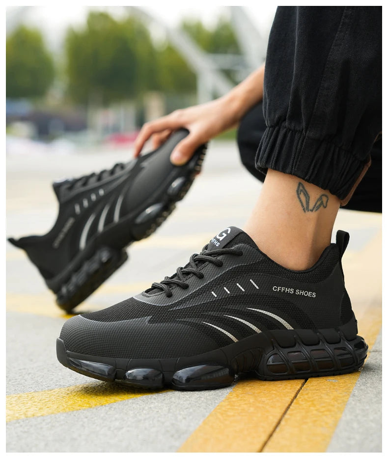 Breathable lightweight and comfortable/anti-smash and anti-puncture safety shoes