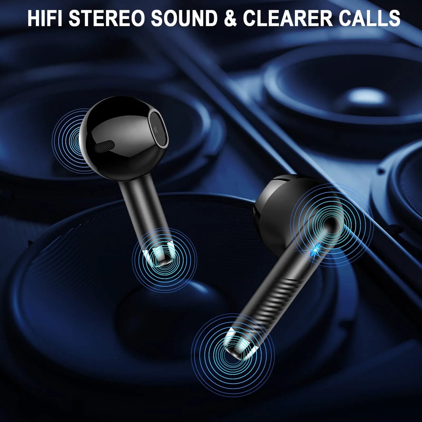 Wireless Earbuds, LED Power Display Bluetooth 5.3 Headset/Earbuds in-Ear Noise Cancelling Mic 40H Playback Headphones