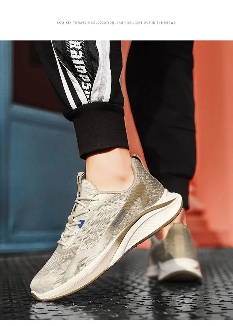 Men's Casual Shoes Men's Fashionable All-Matching Sneakers/Men's Shoes Flying Woven Breathable Mesh Cloth Shoes