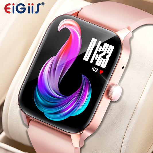 EIGIIS Smart Watch QS56 For Men And Women/1.83" TFT Bluetooth Call Sports Watch Health Monitor IP67 Waterproof