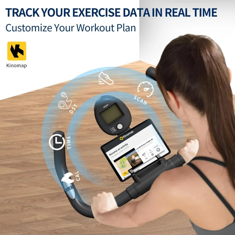 Home Fitness Stationary Bike: Premium Adjustable Exercise Bike/with Smartphone Holder for Efficient Workouts