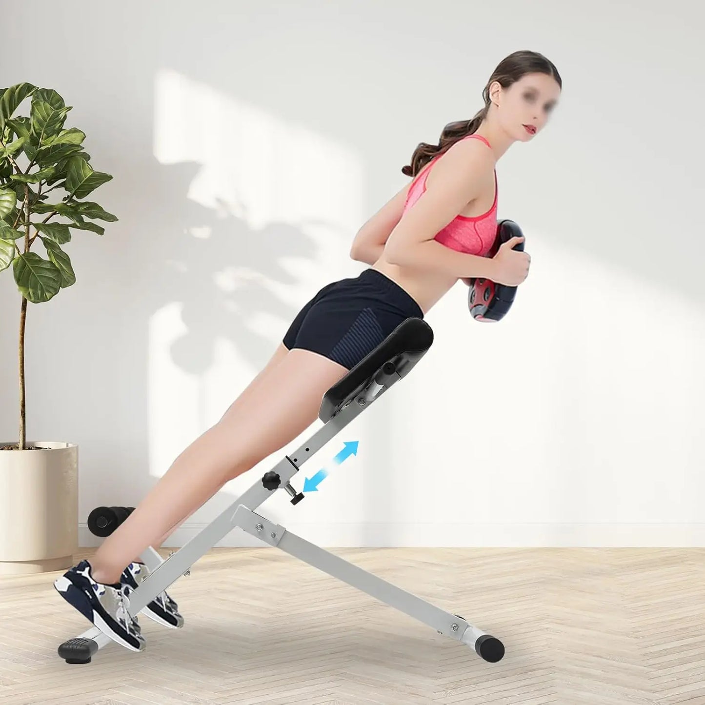 Roman Chair Hyper extension Bench Adjustable Length Back Extension Bench/Machine for Home Gym Fitness Multi-Functional Bench