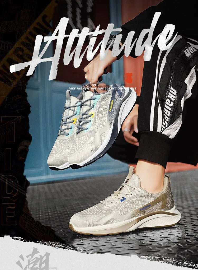 Men's Casual Shoes Men's Fashionable All-Matching Sneakers/Men's Shoes Flying Woven Breathable Mesh Cloth Shoes