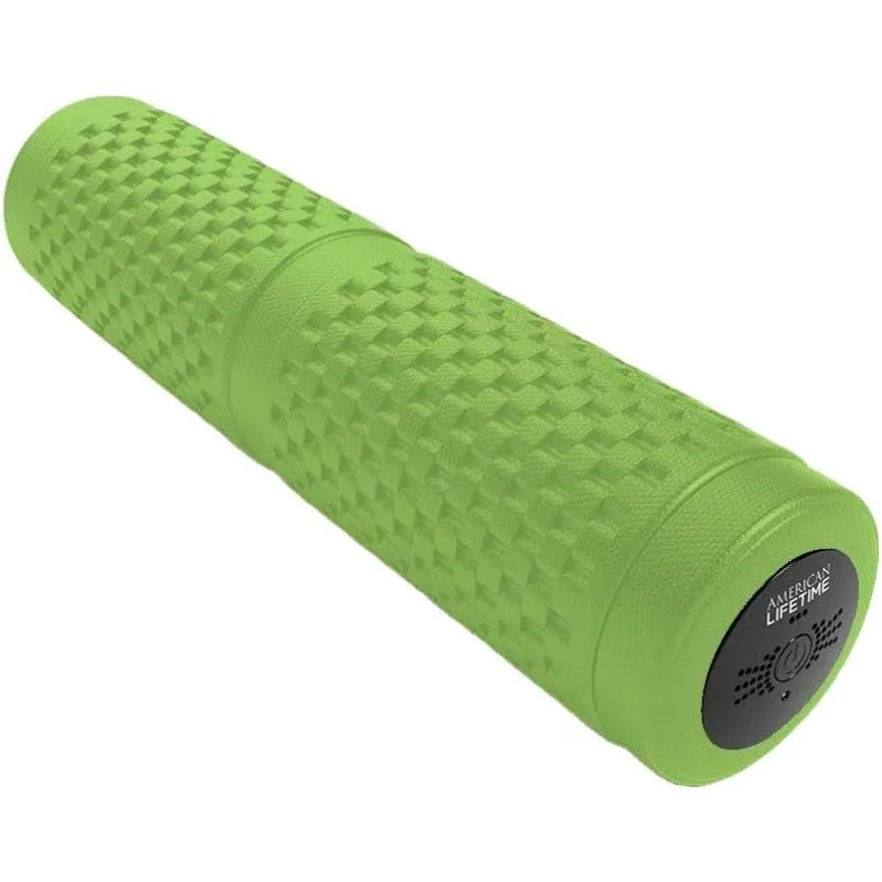 Vibrating Foam Roller, 17 Inch 4 Speed Rechargeable Electric High-Intensity Vibration/Deep Tissue Massage for Recovery Green