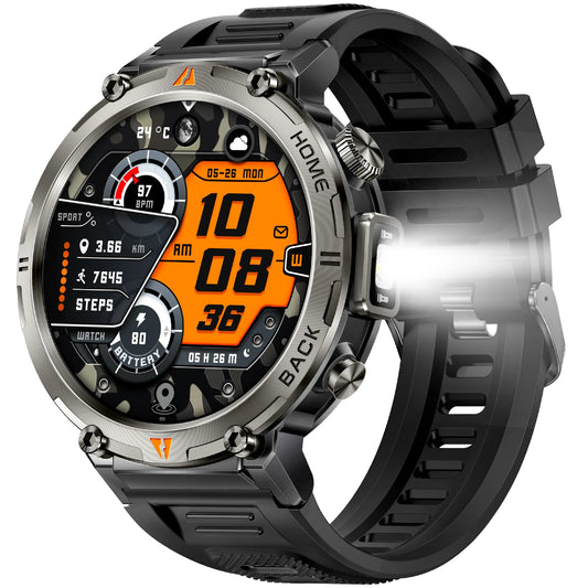 EIGIIS New KE3 Bluetooth Call Smart Watch Full Touch Screen/Health Monitor Clock With Flashlight  For IOS Android