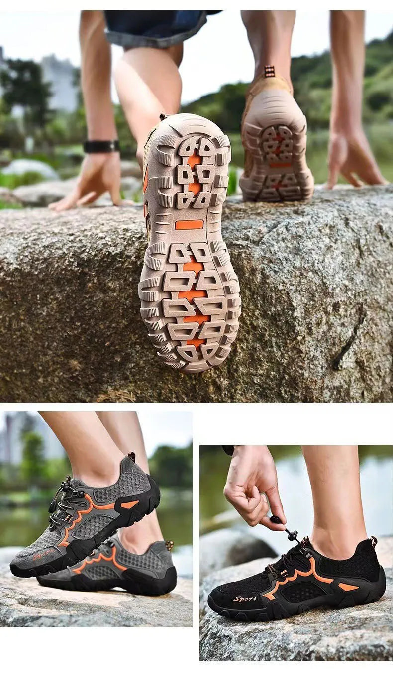 Oulylan Summer Breathable Men Hiking Shoes Mesh Outdoor Men/Climbing Shoes Men Sport Shoes Quick-dry Water Shoes