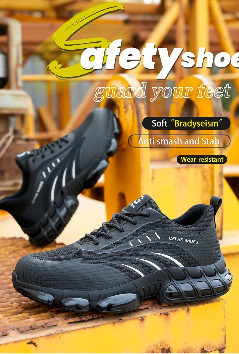 Breathable, lightweight and comfortable anti-smash/and anti-puncture safety shoes
