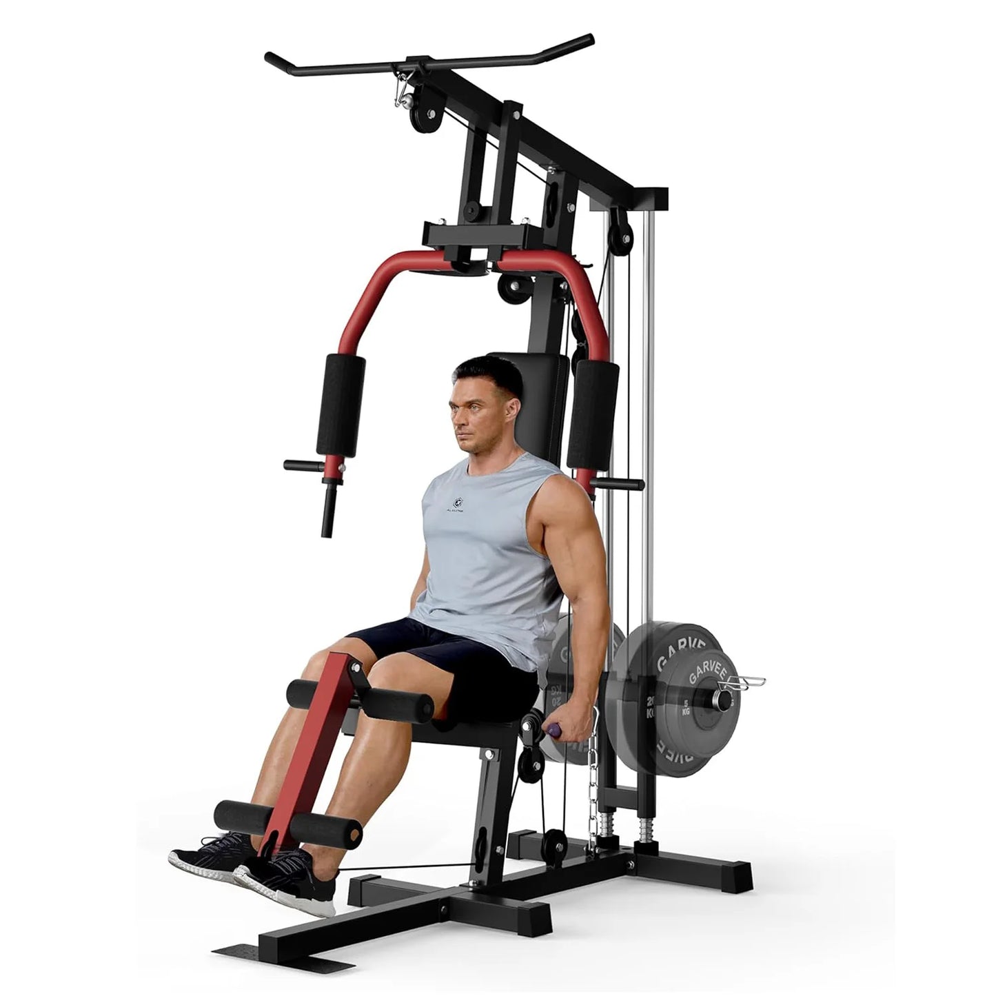 Home Gym Machine Full Body Workout Equipment with Pulley System/Leg Press Support for Strength Training Workout Station