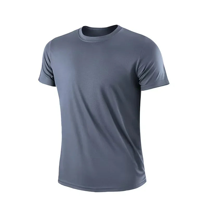 Men's Quick Dry Short Sleeve T-Shirt Moisture Wicking Round Neck/Gym Running Training Exercise Sport Shirt Lightweight Tops