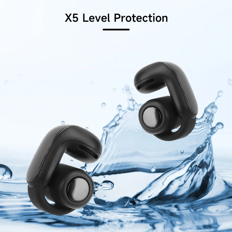 Wireless Bluetooth Sports Earphones Waterproof Sweatproof/Noise Reduction Open Ear Clip Earbuds with Charging Case