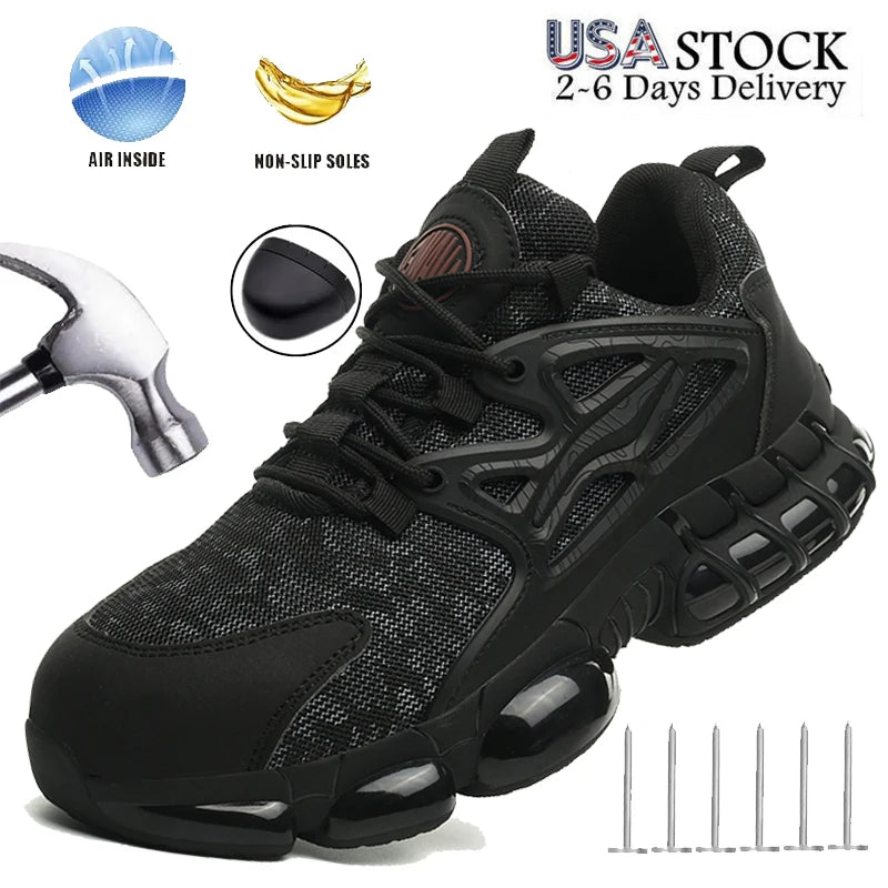 Protective Safety Shoes Men Anti-smash Anti-puncture Steel Toe Work Shoes/Breathable Security Industrial Shoes Men Safety