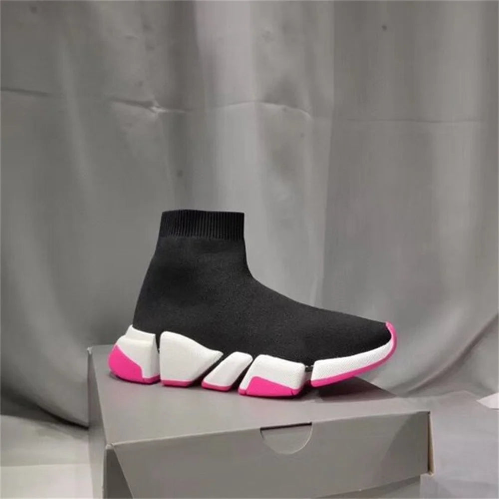 Hot Black High Top Men Socks Shoes Sneakers Breathable/Men Casual Sports Shoes Comfy Platform Sock Sneakers Men